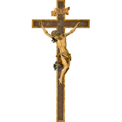 Cristo Barroco en cruz simple ancha